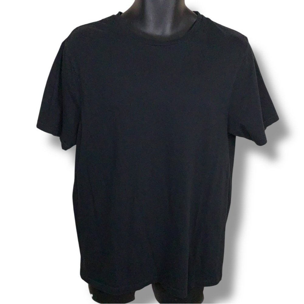 Large Amazon Essentials Classic Black Tshirt Mens Pure Cotton Neutral Tee